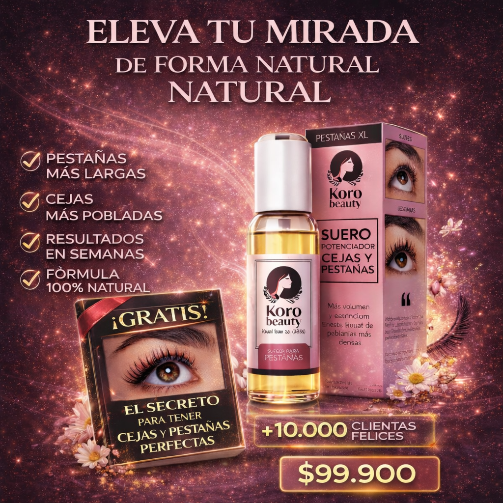 KoroLash™️ – Sérum Potenciador para Cejas y Pestañas Más Largas, Fuertes y Pobladísimas en Semanas ✅