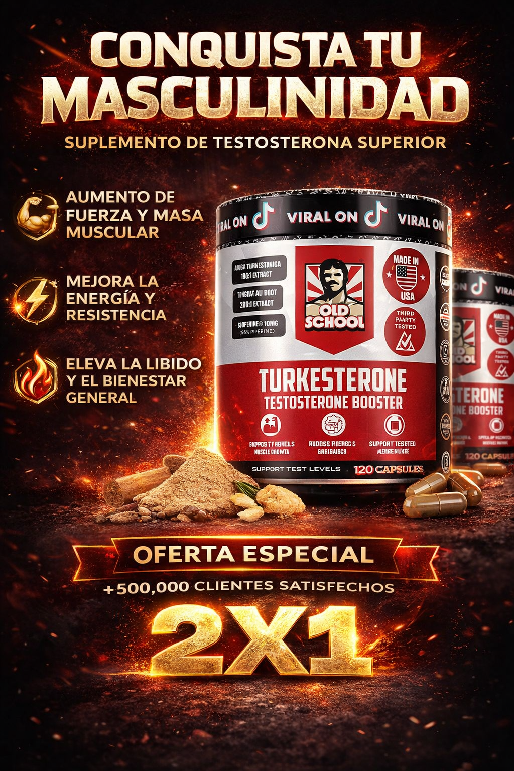 AlphaTurk™️ – Turkesterona Potente que Eleva tu Testosterona, Fuerza y Mentalidad Alpha ✅